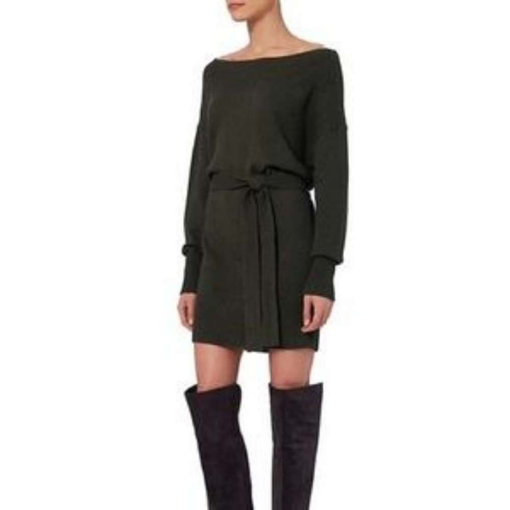intermix off shoulder slouchy wool sweater dress